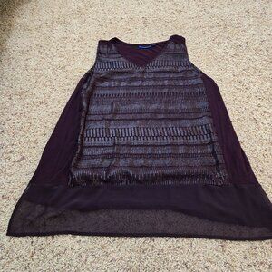 Apt 9 Size XXL Midnight Grape Purple Sparkle Pattern Sleeveless Tank Top